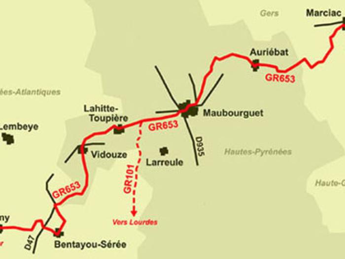 Carte du GR 653 hautes pyrénées